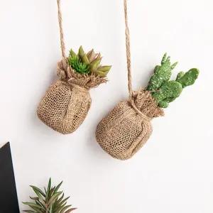선인장 조화 행잉 2size 소-B 장식 품인테리어화분 걸이 미니 디자인 다육이 벽걸이 화분