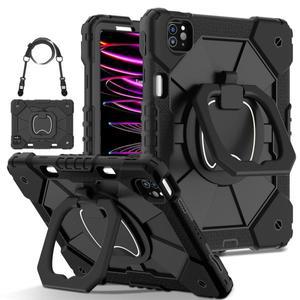 아이패드 프로 11 2018 2020 A2228 A2377 A2759 케이스, 충격 방지 실리콘 PC 풀 링 스탠드 숄더 스트랩