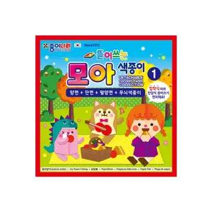 종이나라 뜯어쓰는 모아색 1번 440매(10개입)단면색 양면색 무뉘색 펄색 접착식색 색이 접기 뜯어쓰는색