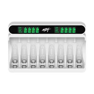 엠비에프 LCD AA AAA 건전지 급속충전기 8구 MBF-8BCGUSB C타입 휴대용 화이트 고속