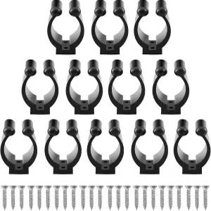 티커빌리르 12 PCS 풀 큐 홀더 클램프나사 포함 당구 스누커 위치 지정 클립 랙용 일반 낚싯대 보관 블랙
