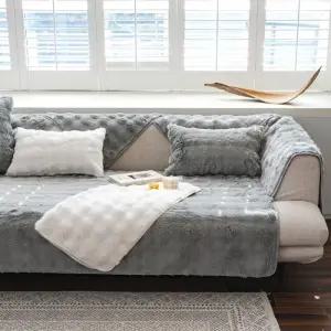 미니멀앤드 겨울용 쇼파 패드 극세사 커버 웨이브퍼 논 토퍼