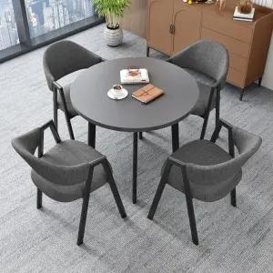 원형 테이블 세트 80cm 의자4개 원탁 회의용 모던