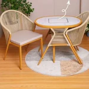 발코니 의자 테이블 티테이블 야외 식탁 세트 등나무