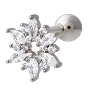 [미니아트] 써지컬 스틸 눈꽃 큐빅 패션 피어싱 한쪽