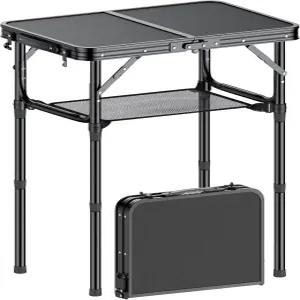 접이식 캠핑 테이블 2피트 휴대용 높이 조절 가능한 야외 및 실내 피크닉 최대 27.1인치 경량 알루미늄