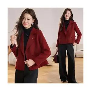 정장 재킷 여성 자켓 양복 칼라 양면 울 숏 모직 코트 가을 겨 admr4