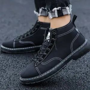 남자겨울워커 스티치 포인트 슈즈 남성 스타일 연출 캐주얼 워커 소가죽워커