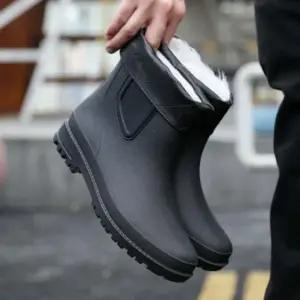 남성 털안감 레인부츠 첼시부츠