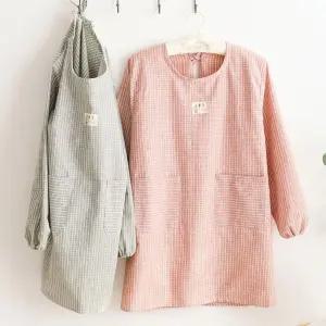 긴팔 앞치마 일본스타일 주방 여자잔꽃 요리 트랜드 커버