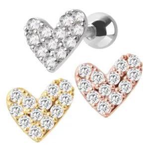 [미니아트] 써지컬 스틸 큐빅 하트 패션 피어싱 한쪽