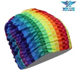 [하프클럽/]XBLUE 아쿠아로빅 나염 수모 수영모 N122963 패션수모