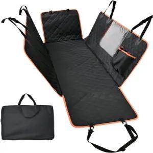 뒷좌석용 아마존 베이직 반려견 카시트 커버 측면 플랩이 있는 스크래치 방지 논슬립 해먹 자동차 SUV