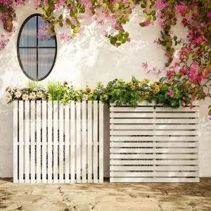 실외기 커버 가리개 보호 원목 덮개 햇빛