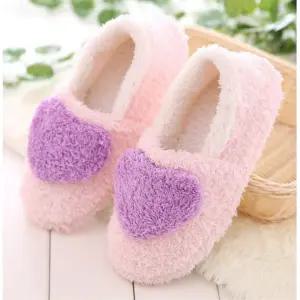 여성실내화 귀여운하트 양털안감 사무실슬리퍼 2개/ 고시생 원데이클래스 겨울거실화