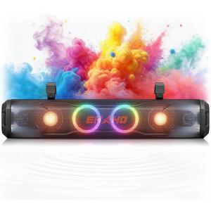 에호 26인치 6인치 스피커 UTV 사운드 바, 블루투스 골프 카트 스피커 [색상 변경 RGB & 스트로브 라이트] IP66 방수 ATV 스피커 시스템, SXS 사운드 바, 폴라리스 RZR CFmoto Can-Am 호환
