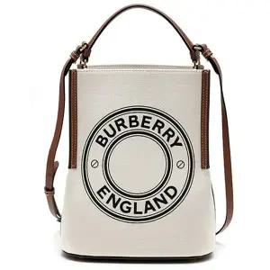(스크래치) [BURBERRY] 버버리 스몰 로고 그래픽 코튼 캔버스 페기 버킷백 8026824(2)