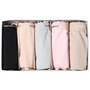 여성용 면스판 미디 삼각 팬티 / 성인 중년 팬티 / 다양한 컬러 5매입 5컬러