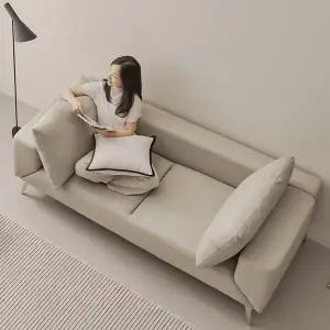 [슬레코폼] COM04 레오 가죽 에어홀 포켓스프링 소파 3인용