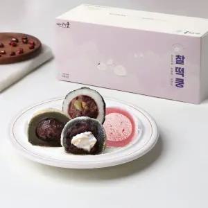 [박참봉찰떡쿵]왕 모찌 찹쌀떡 모음 (딸기크림,치즈팥,쑥인절미,흑임자견과) 60g x 6개 (360g)