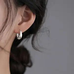 골드 실버 링 귀걸이 여성 심플 써지컬 원터치 이어링 WFIT02Z