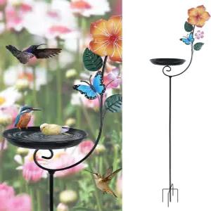 야외용 호가덱 소형 금속 조류 목욕 8μ201D 다이아 볼 공급기 정원 파티오 마당 잔디 장식용 스탠딩 및