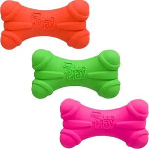 하츠 듀라플레이 본 삐걱거리는 라텍스 강아지 장난감 중간 품종용 3팩