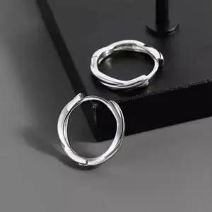 실버 귀걸이 원형 크로스 와인드 WEDD983