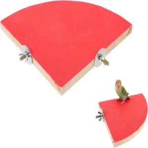 POPETPOP 버드 퍼치 스탠드 장난감 우드 패럿 플랫폼 케이지 액세서리 운동 애완 앵무새 버디 러브버드랜덤