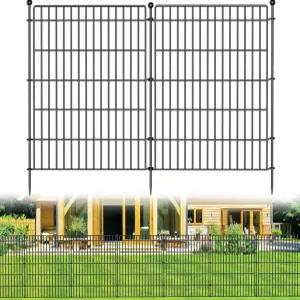 10 패널 노 디그 가든 펜스 동물 보호벽 44인치(H) × 23.6피트(L) 장식용 금속 야외 개 울타리 마당용