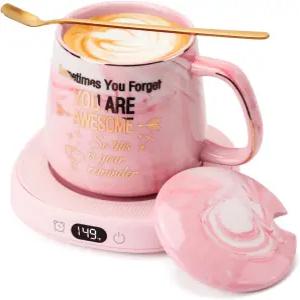 커피 머그 워머 유어 어썸 세트 책상용 전기 컵 4가지 온도 설정의 음료 8시간 자동 차단