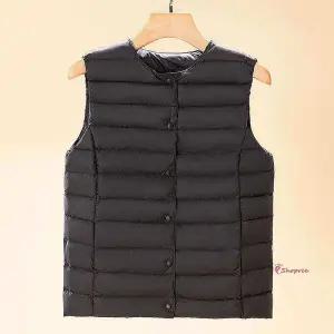 여성 패딩 어린이 오리털 경량 조끼 덕다운 가을/겨울qrs589