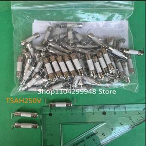 T5Ah250V 5X20Mm 5A 250V 슬로우 블로우 세라믹 퓨즈 5 암페어 볼트 0.2X0.78 인치 튜브 타임 딜레이 (10개