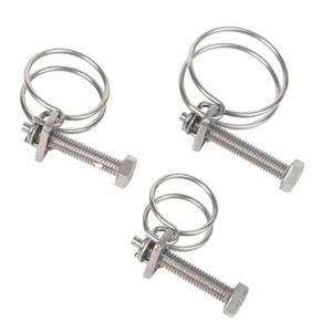 1Pc 이중 와이어 호스 클램프 구색 키트 목구멍 후프 파이프 클립 304 스테인레스 스틸 고정