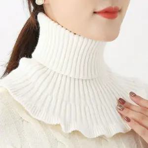 ()페이크 프릴 니트 목폴라 보온 넥워머 간절기 목토시 레이어드