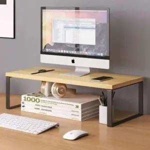 높은 모니터받침대 20cm 호두 블랙 우드 모니터 높이조절 프레임 50cm 16.5cm