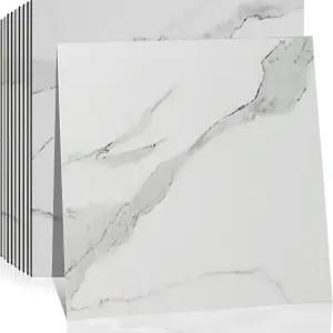 DEKOR 10매 필 앤 스틱 마블 12인치 x 12인치. 주방 욕실 거실 침실(화이트 카라라 마블)을 위해 벽에 방수