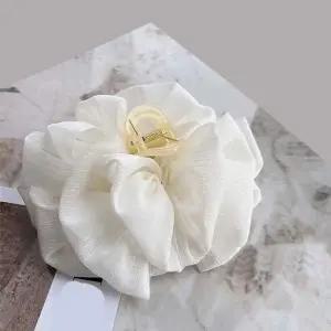 집게핀 리본 화이트 망사