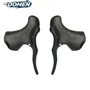DOMEN 자전거 미끄럼 방지 브레이크 핸들 MTB 로드 바이크 알루미늄 앞뒤 레버 드롭 바
