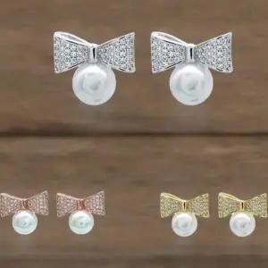 [하프클럽/]여성용 데일리 진주 큐빅 은침 귀걸이