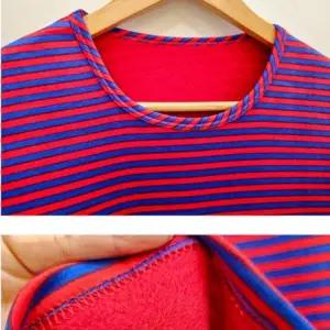 할머니 융 중년 겨울 라운드 티셔츠 기모 엄마