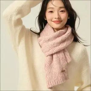 혼방 포근한 니트 머플러 알파카 남녀공용 목도리 겨울