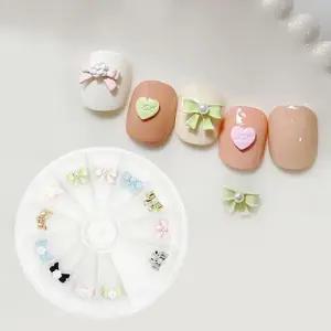 네일아트 까멜리아 진주 파스텔 리본파츠 12개입 세트 WFHTVRM
