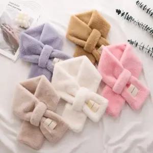 라벨 포인트 퍼 목도리 쁘띠 털 머플러