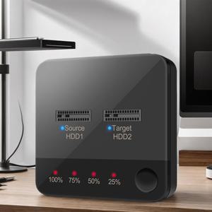 M.2 SATA/NVMe 듀얼 베이 하드 디스크 복제기(LED 표시등 포함) 도킹 스테이션 복제기 SSD 데이터 저장용
