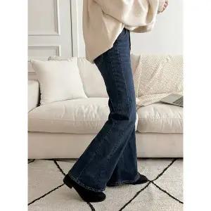 [공구우먼] 룩뎃 속밴딩 기모 스판 세미부츠컷 데님 팬츠 85932 빅사이즈 여성의류