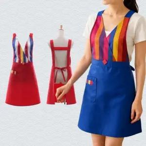 큰손 한복앞치마 주방 에이프런 전통 한국 명절 외국인 기념품 선물 H형 저고리 색동 오색 찻집