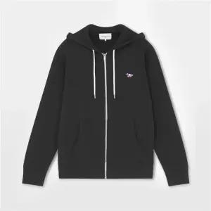 메종키츠네 트리컬러 폭스 패치 남녀공용 후드 집업 AM00304KM0001 BK