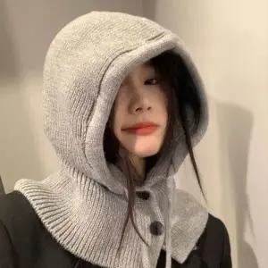 니트 후드 넥워머 바라클라바 페이크 모자 워머