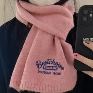 니트 자수 남녀 머플러 공용 목도리 넥워머 심플목도 울 머플러 스카프